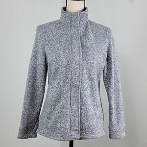 Lands' End Women's Gray Zip-up Knit Jacket 10-12